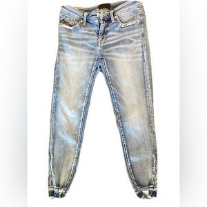 Buckle Black Stretch Jeans Ankle Skinny Fit